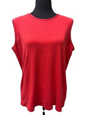 Allison Daley Bright Red Sleeveless Tank Top Size L Minimalist Casual Comfort